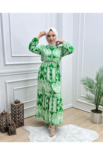 Vibeys Collection Φόρεμα Hijab με μακρύ ύψος από ύφασμα βισκόζης