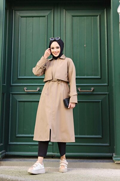 Vibeys Collection Αδιάβροχη γυναικεία καμπαρντίνα με επένδυση με φερμουάρ