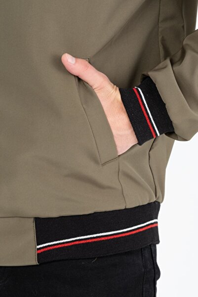 Marjinal City Εποχιακό ανδρικό παλτό με επένδυση από χακί πουκάμισο, αδιάβροχο και αντιανεμικό