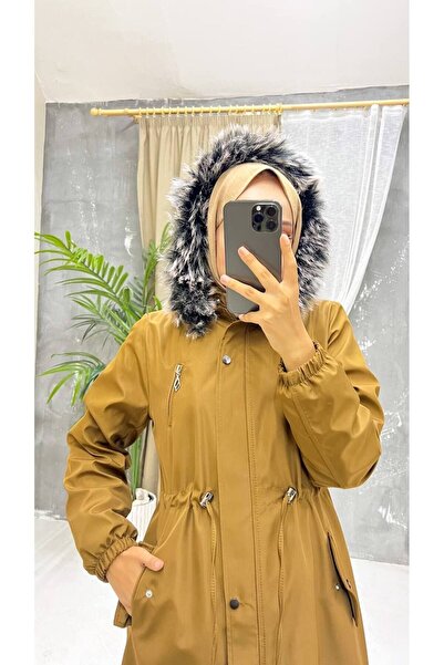 Marjinal City Γυναικείο χειμωνιάτικο παλτό & παλτό πλήρους μήκους με γούνα στο εσωτερικό και αδιάβροχο