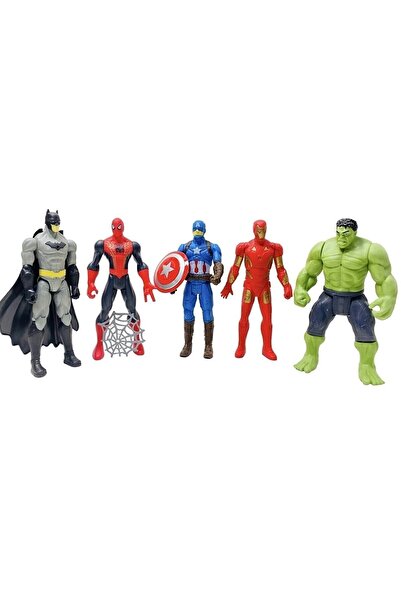 Brother Toys Spiderman Hulk Kaptan Amerika Batman Ironman 17cm. Işıklı Figürler Set