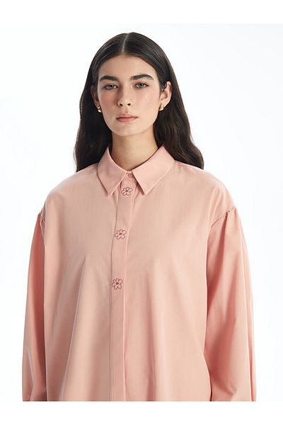 LC Waikiki Γυναικείο πουκάμισο LCW Tunic - Floral Λεπτομέρεια, Μακρύ μανίκι