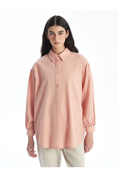 LC Waikiki Γυναικείο πουκάμισο LCW Tunic - Floral Λεπτομέρεια, Μακρύ μανίκι