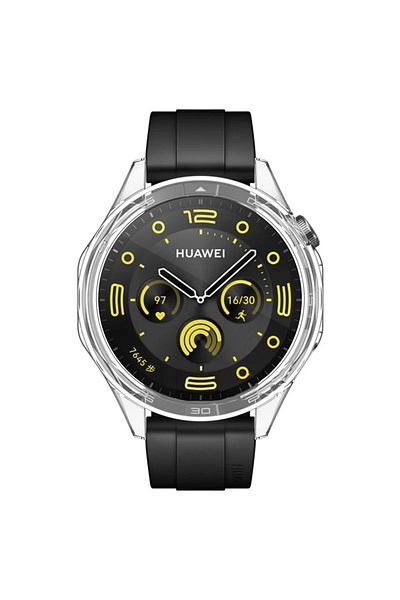 Fibaks Huawei Watch GT4 46mm - 360° Full Protection Silicone Case, Compatible Case and Screen Protector