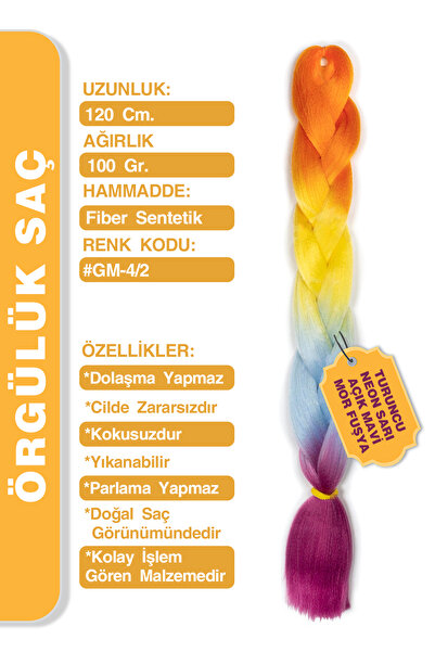 KONAK PERUK Synthetic Hair For African Braid Rasta And Box Braid - Orange, Ne...