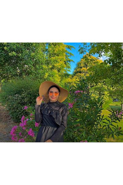 laviyonsa Beach Please Written Straw Flared Hat