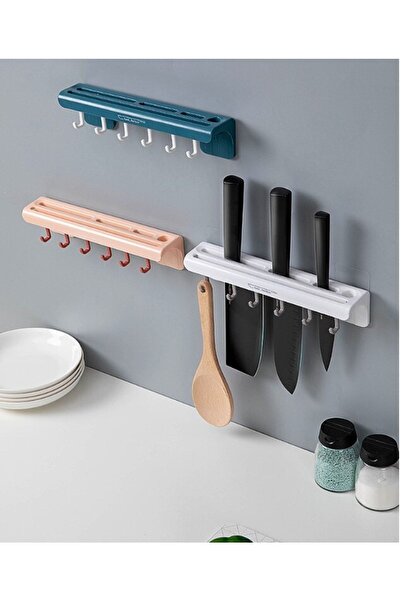 RELATOS 6 Kancalı Bıçak Askısı Ve Organizer Yapışkanlı Askılı Kancalı Kepçe Askısı