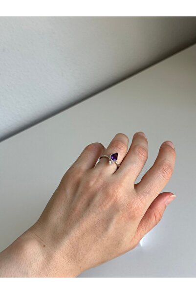 That's It Ametist Gümüş Yüzük %100 El İşçiliği