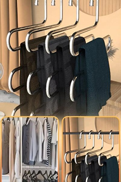 RELATOS 5 Katmanlı Metal pantolon Eşarp havlu askısı S Şekilli Yer Tasarruflu...