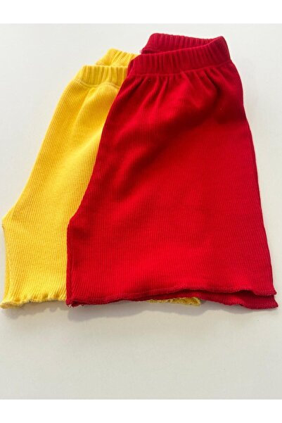 ARYA BABY Kız Bebek 2 Li Salaş Şort, Ince Kaşkorse Kumaş Tek Alt Çocuk Tayt