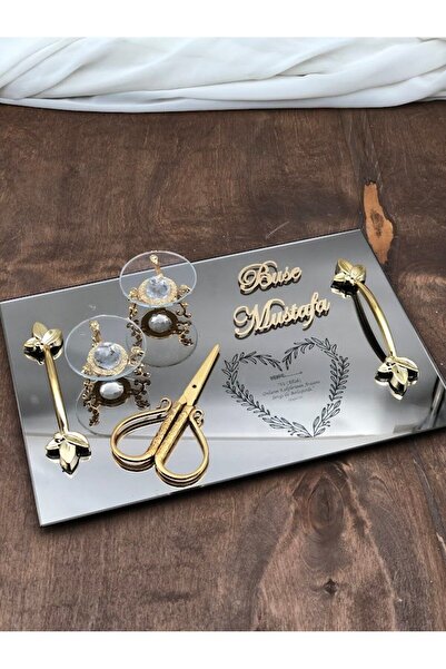 Masalsı Concept özel Tasarım Söz Nişan Tepsisi Lüks Yüzük Yükselticiler Makas