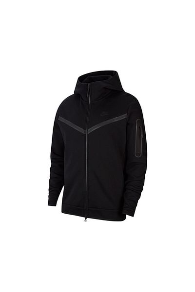 Nike Men's Black Hoodie Jacket - M Nsw Tch Flc Hoodie Fz Wr CU4489-010