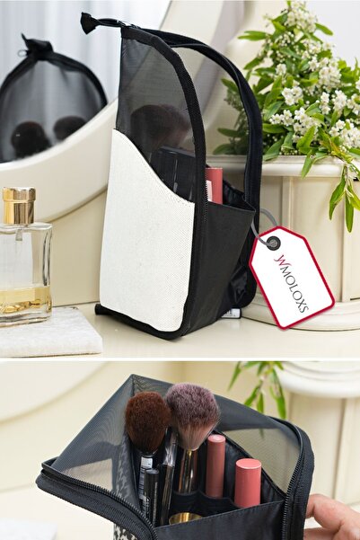 Wmoloxs Large Size Cosmetic Makeup Bag Organizer Multi-Purpose Organizer Transparent Bag White Color