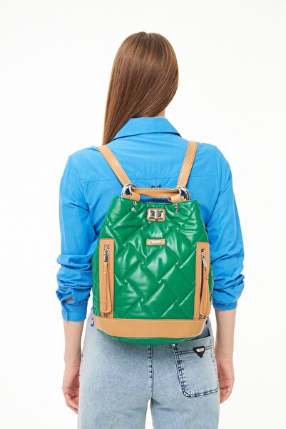 Morpelikan Πράσινο Καπιτονέ - Γυναικείο Σακίδιο Πλάτης με Κορδόνι