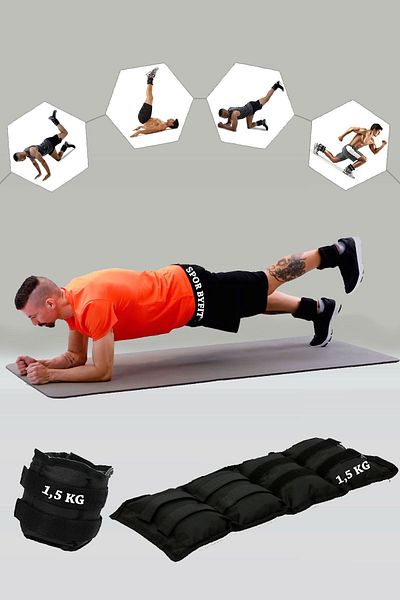Spor Byfit 1.5 Kg Black Deluxe Comfort Hand and Foot Weight
