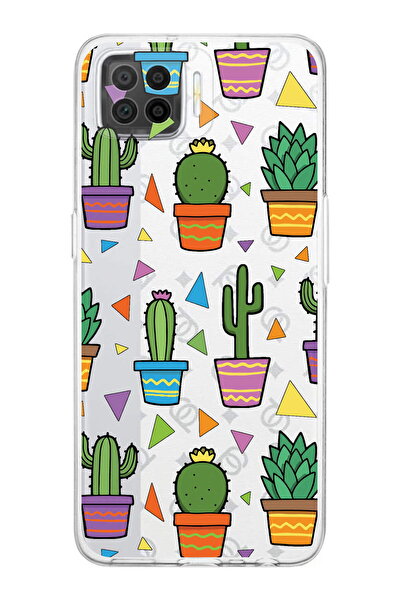 PrintiFy Oppo A73 ile Uyumlu Water Color 4  Kamera Korumalı Şeffaf  Kılıf