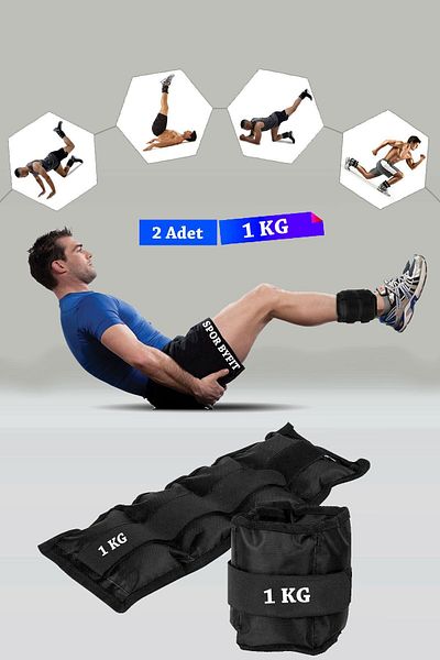 Spor Byfit 1 Kg Black Deluxe Comfort Hand and Foot Weight