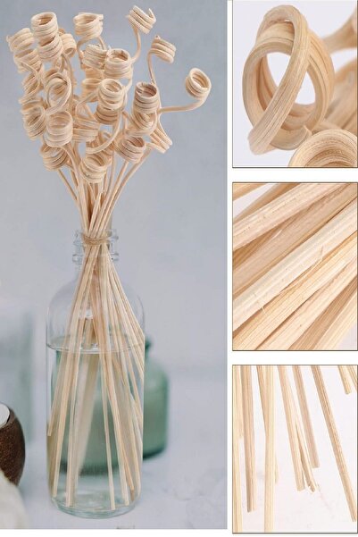 RELATOS 3 Adet Spiral Difüzör Çubuk Doğal Rattan Koku Difüzörü Yedek Uçucu Ya...