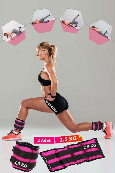 Spor Byfit 2.5 Kg Fuchsia Deluxe Comfort Hand and Foot Weight