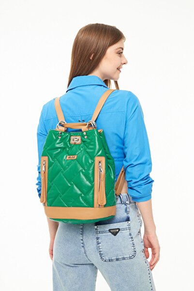 Morpelikan Πράσινο Καπιτονέ - Γυναικείο Σακίδιο Πλάτης με Κορδόνι