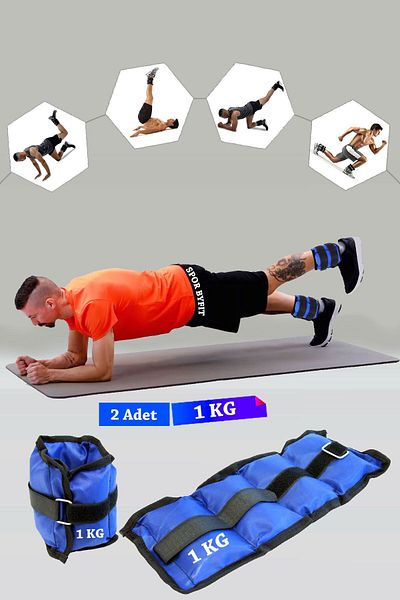 Spor Byfit 1 Kg Blue Deluxe Comfort Hand Foot Weight