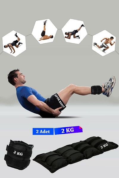 Spor Byfit 2 Kg Black Deluxe Comfort Hand and Foot Weight
