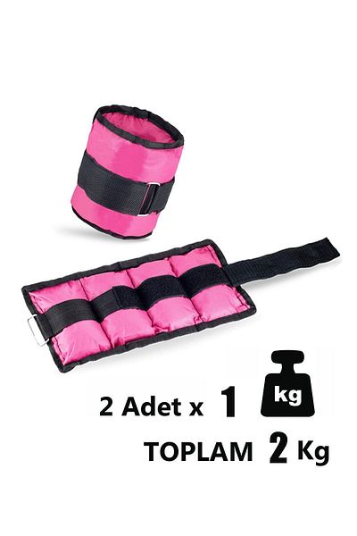 Spor Byfit 1 Kg X 2 Pieces Pink Hand or Ankle Weight Jump Rope