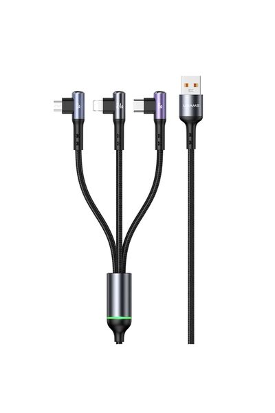 sipariş vakti Usams Sj561 66w 3 I N1 Iphone Samsung Uyumlu Hızlı Şarj Kablosu...
