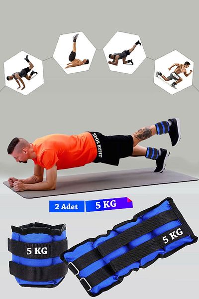 Spor Byfit 5 Kg Blue Deluxe Comfort Hand and Foot Weight