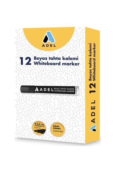 Faber Castell Adel Beyaz Tahta Kalemi 12 Li Siyah/dolmaz . Model