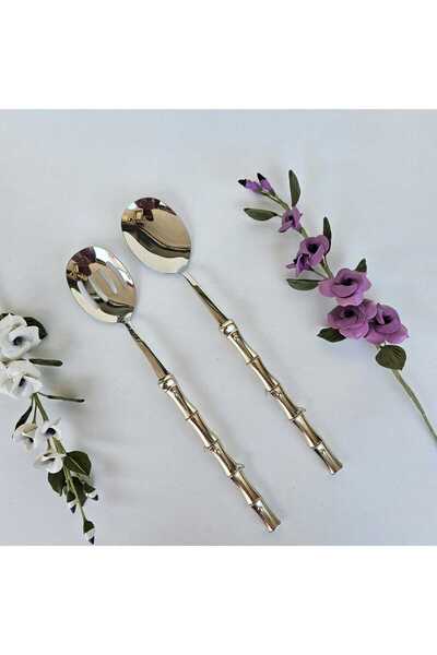 MaviDamla Bamboo Model Silver 5 Piece Service Set