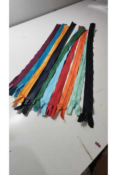 BERKE TUHAFIYE AKSESUAR Ters Dış Mont Fermuar Boy 60-65 cm Aralığında 10 Adet...