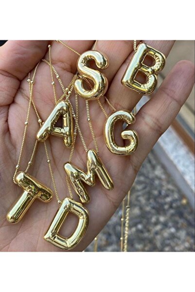 Parla ÇELİK N HARF GOLD BUBBLE KOLYE