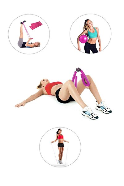 Spor Byfit Kol, Bacak, Basen Sıkılaştırıcı Alet Pembe + Denge Topu + Band + A...