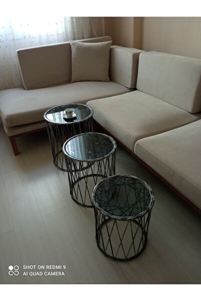 Fiberglass Garden Üçlü Zigon Sehpa