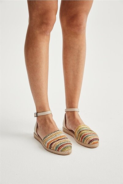 Ayakkabı Vakti Dantel Bilekten Bağlamalı Bayan Babet