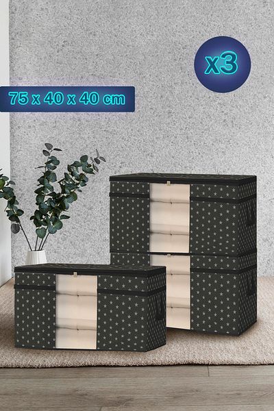 Helen's Home 3 τμχ Αστέρι μοτίβο ρούχων Παπλωματοθήκη Μαξιλάρι Τσάντα αποθήκευσης 75x40x40 εκ.