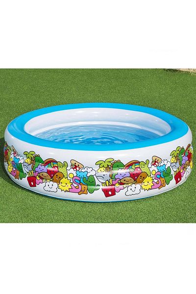 SAZE 196 x 53 cm Patterned Inflatable Jumbo Children's Pool - Fun Time Night
