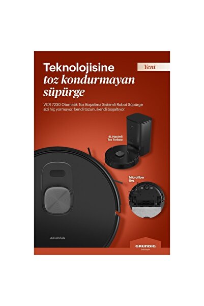 Grundig Vcr 7230 Otomatik Toz Boşaltma Sistemli Robot Süpürge