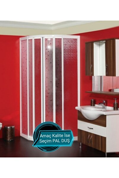 Pal 90*90 H:180 Beyaz Alüminyum Mika Camlı Duşakabin