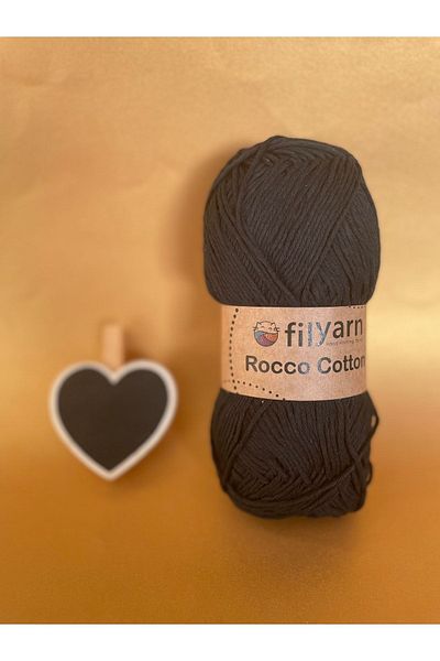 Filyarn Rocco Cotton Cotton Cotton 100 Gr Amigurumi Punch Hand Knitted Thread - Black Color