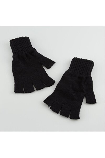 efmues Siyah eldiven Unisex Siyah Kesik Uçlu Eldiven yün eldiven