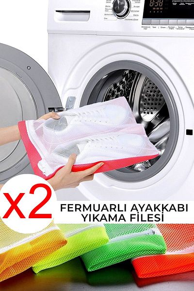 Helen's Home 2 Pieces Zippered Shoe Washing Net 40X37 Cm.