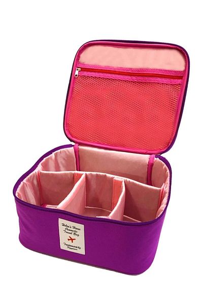 Helen's Home Geanta de machiaj cosmetice Manșoane Kit de călătorie Accesorii pentru machiaj Organizator 24x21x11 Cm