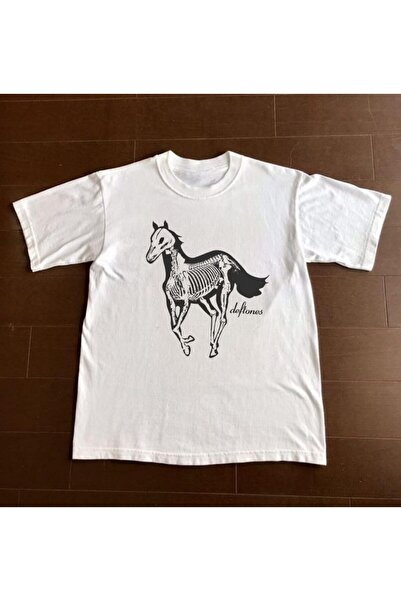 MAYDAY CULTURE Унисекс прекалено голям DTF печатен бял Deftones