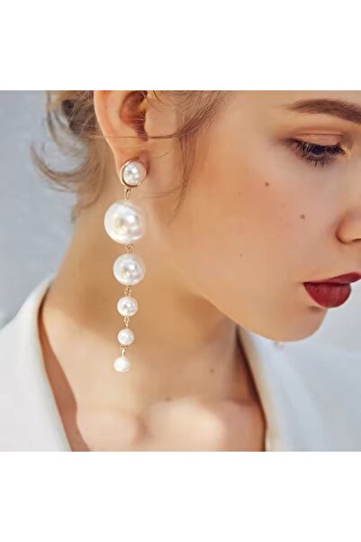 Nice For You Fransız Tasarım Uzun Sarkıt İnci Küpe