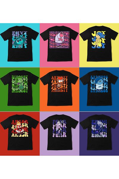 Touz Moda Unisex Black T-shirt - Reverse Face and Characters Printed