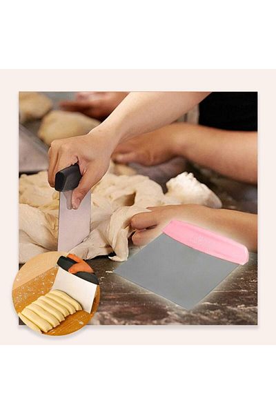 Vi Caro Steel Dough Cutting Apparatus - Cutter Scraper Pastry and Cake Shaping Spatula