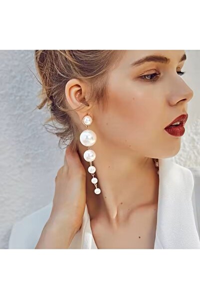 Nice For You Fransız Tasarım Uzun Sarkıt İnci Küpe