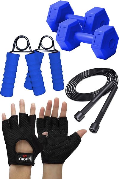Ultio Spor Fitness Set Gloves Dumbbell Hand Spring Jump Rope Set